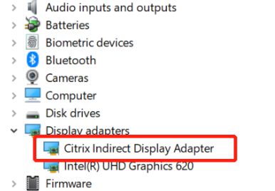 citrix indirect display adapter install